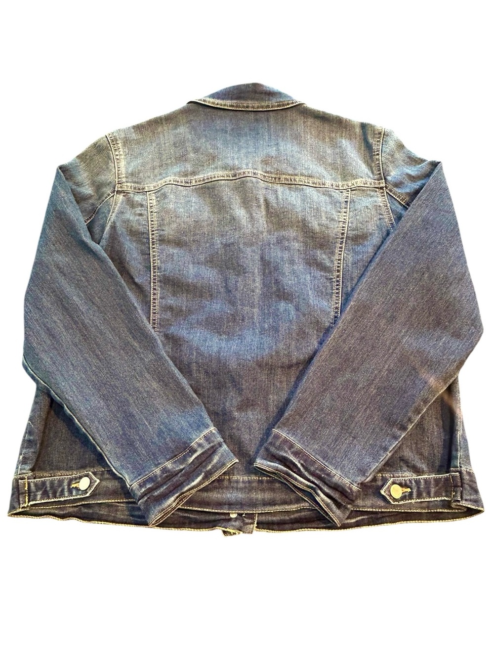 BANDOLINO Blue Denim Jacket with Floral Embroidery Extra Large Like new - Picture 5 of 7